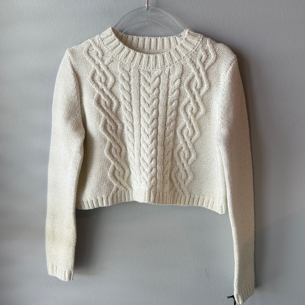 Rachel Zoe NWT Girls Cropped Cable Knit Sweater
